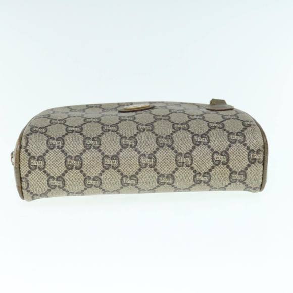 GUCCI GG Plus Supreme Clutch Bag PVC Leather Beige Auth 62976 - Picture 6 of 16